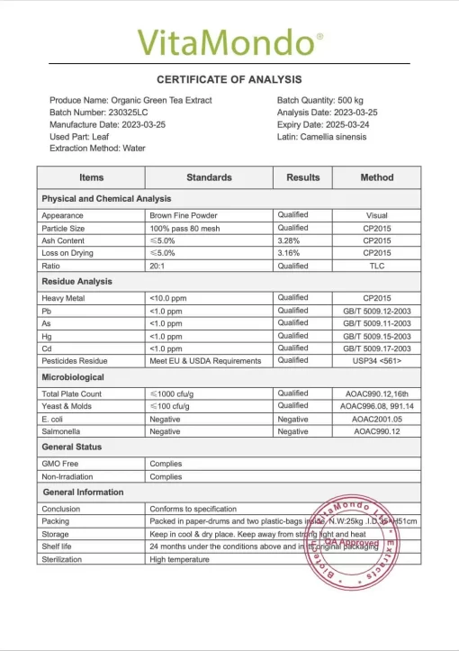 Organic Green Tea Extract: 100g–1kg – Antioxidant Polyphenols - Image 3